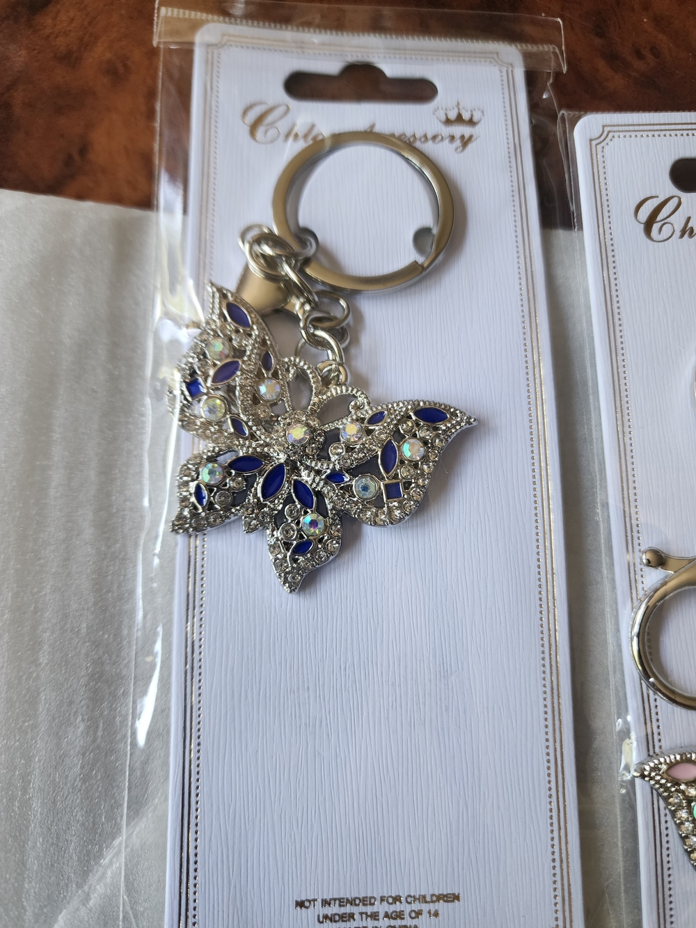 Crystal Butterfly Keychain Charm - Multiple Colors - Picture 8 of 9